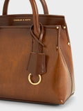 CHARLES & KEITH Women Rene Structured Top Handle Bag_Tan