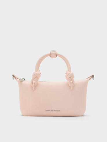 CHARLES & KEITH Women Sammie Knotted-Handle Tote Bag_Soft Pink