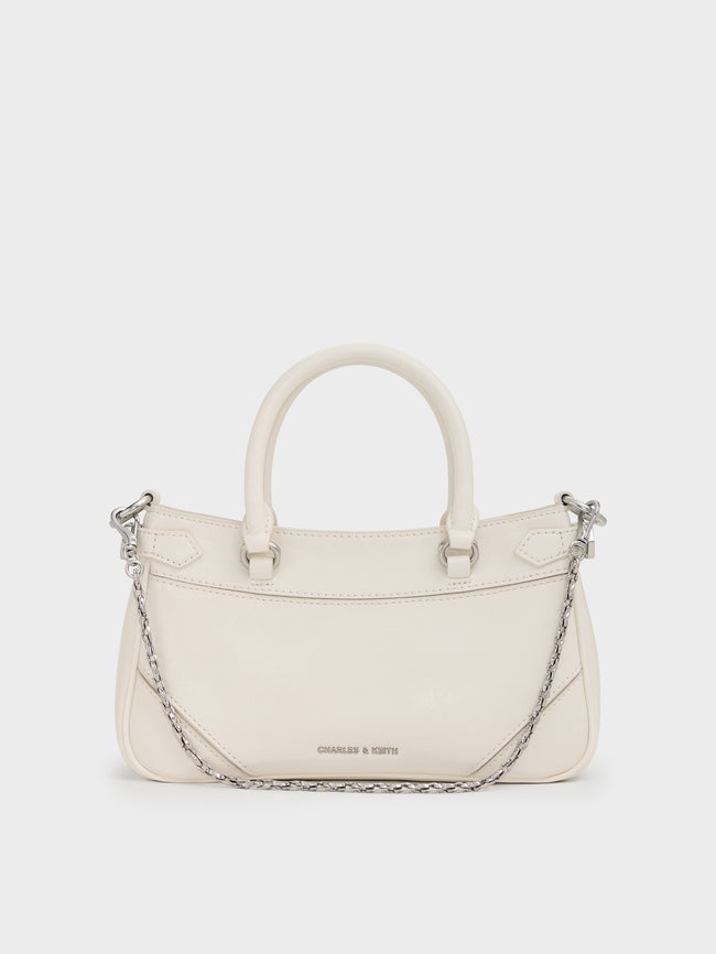 CHARLES & KEITH Women Antonella Chain Tote Bag_Cream