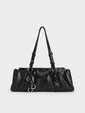 CHARLES & KEITH Women Britton Elongated Shoulder Bag_Black
