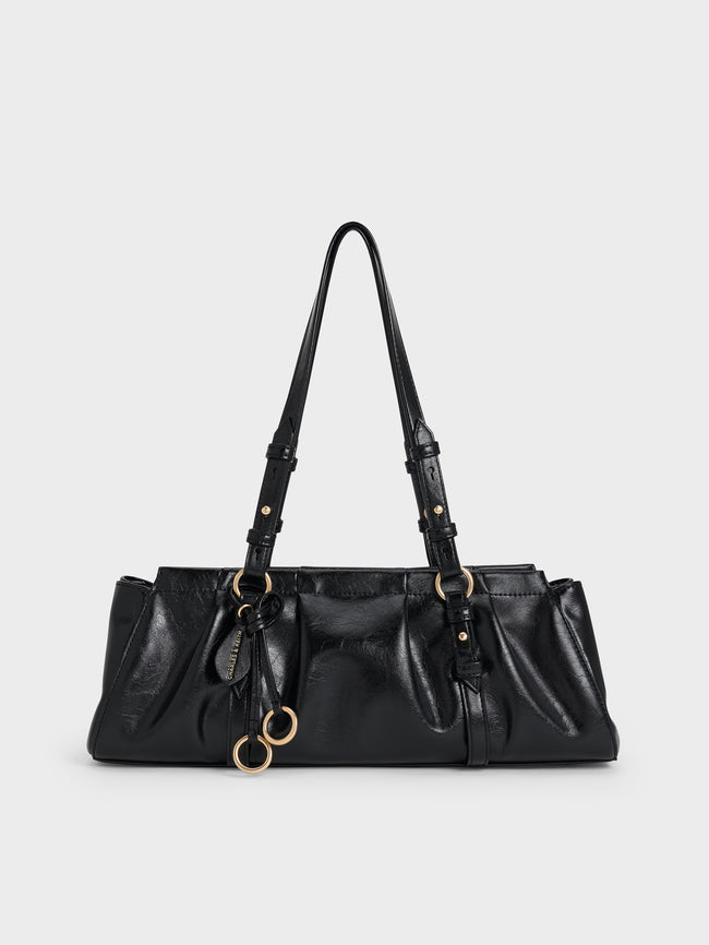 CHARLES & KEITH Women Britton Elongated Shoulder Bag_Black