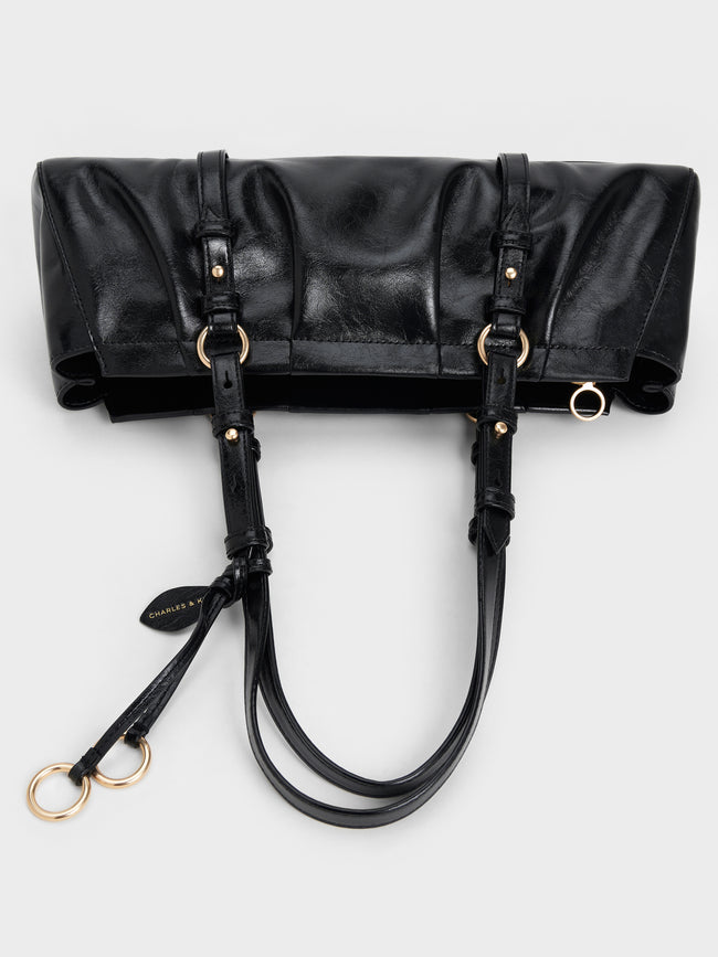 CHARLES & KEITH Women Britton Elongated Shoulder Bag_Black