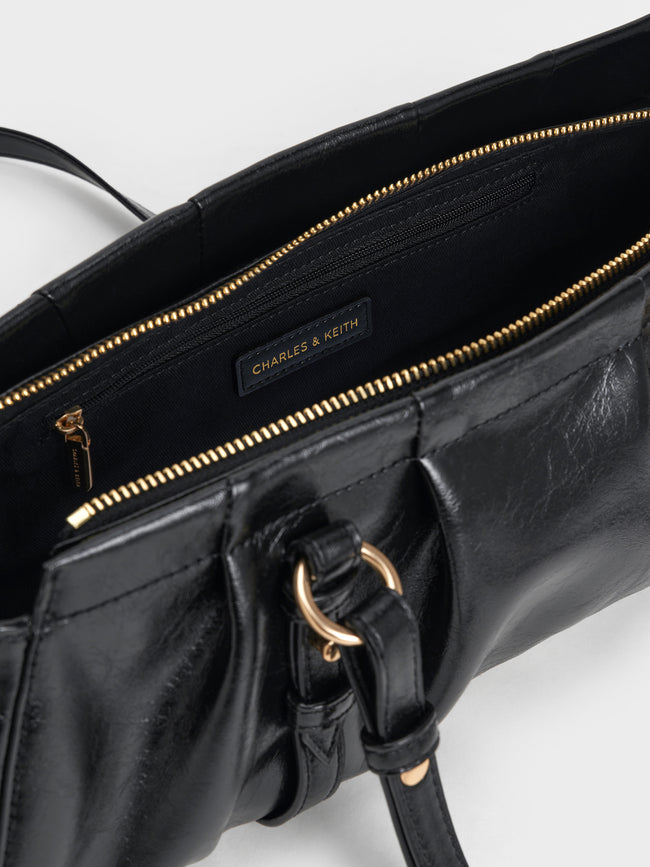 CHARLES & KEITH Women Britton Elongated Shoulder Bag_Black