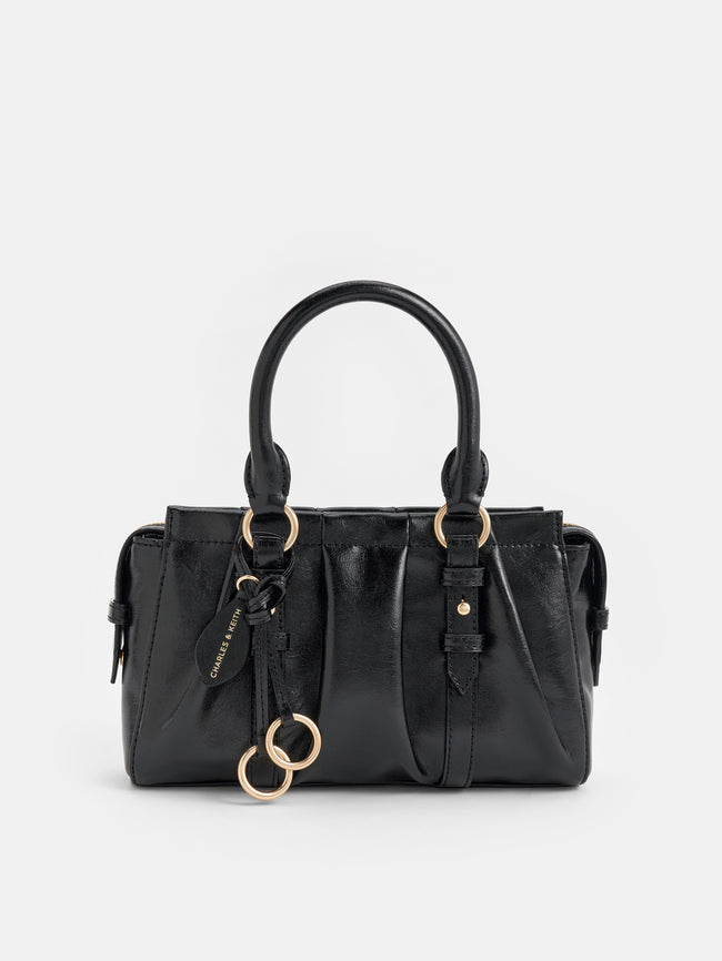 CHARLES & KEITH Women Britton Top Handle Tote Bag_Black