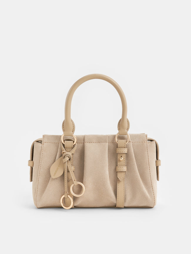 CHARLES & KEITH Women Britton Top Handle Tote Bag_Nutmeg Beige