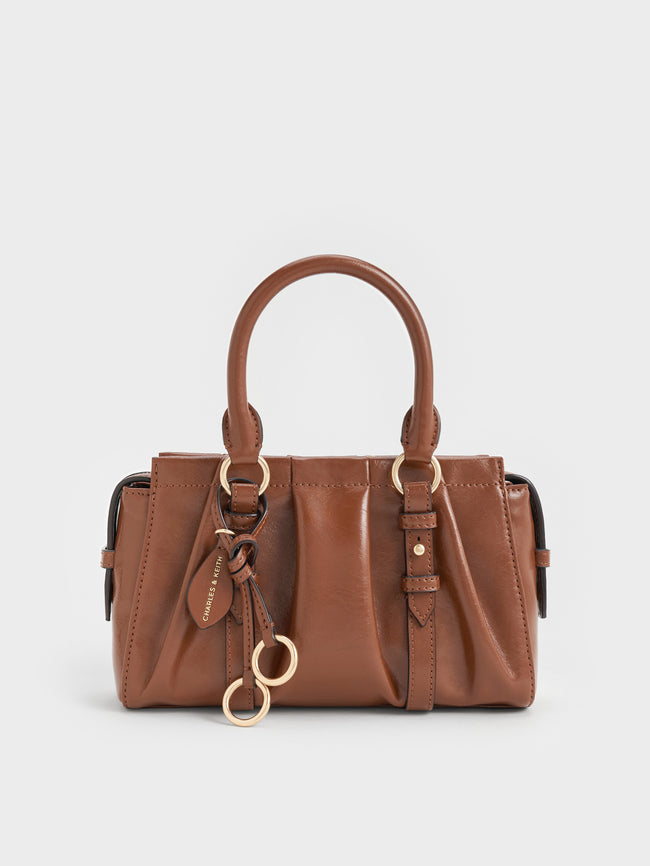 CHARLES & KEITH Women Britton Top Handle Tote Bag_Chocolate