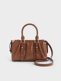 CHARLES & KEITH Women Britton Top Handle Tote Bag_Chocolate