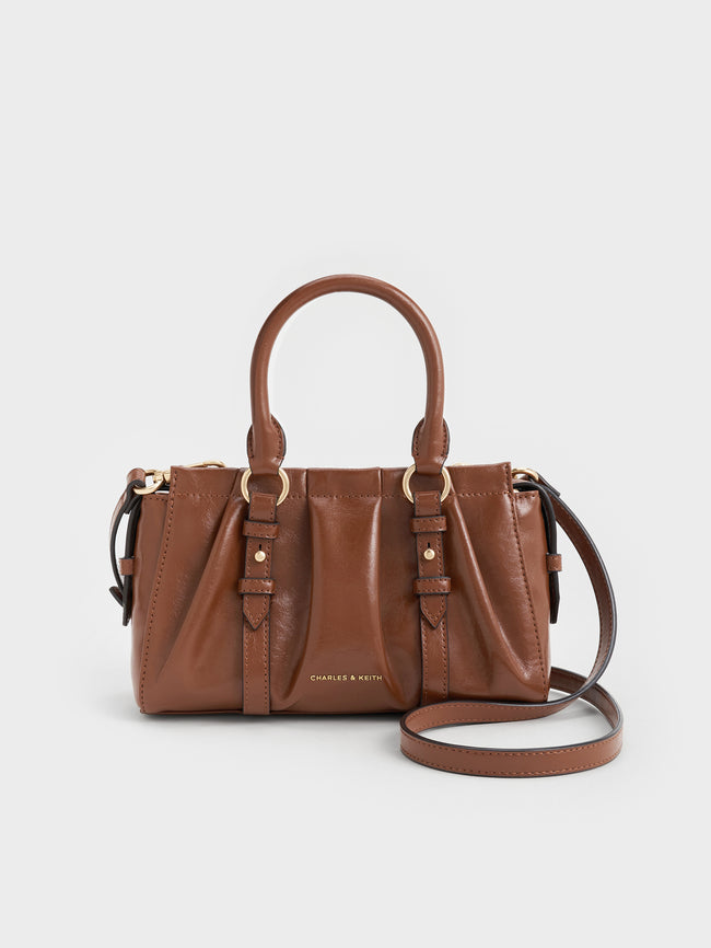 CHARLES & KEITH Women Britton Top Handle Tote Bag_Chocolate