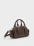 CHARLES & KEITH Women Blaise Buckle-Strap Side-Pocket Bowling Bag_Noir