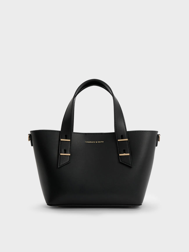 CHARLES & KEITH Women Mini Shania Double-Handle Tote Bag_Black