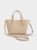 CHARLES & KEITH Women Mini Shania Double-Handle Tote Bag_Dusted Oat