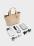 CHARLES & KEITH Women Mini Shania Double-Handle Tote Bag_Dusted Oat