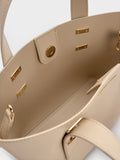 CHARLES & KEITH Women Mini Shania Double-Handle Tote Bag_Dusted Oat