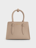 CHARLES & KEITH Women Allyn Structured Trapeze Tote Bag_Taupe