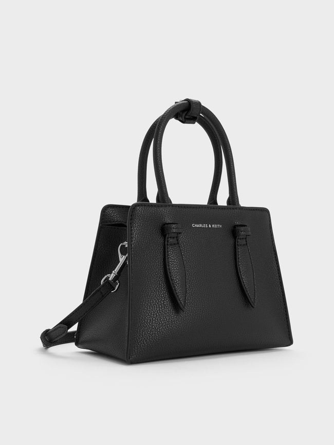 CHARLES & KEITH Women Allyn Structured Trapeze Tote Bag_Noir