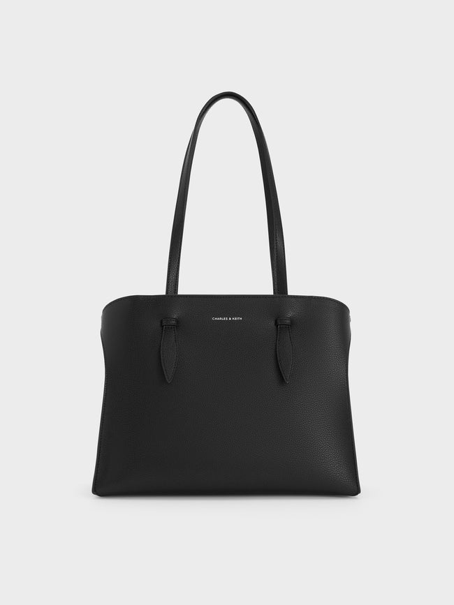 CHARLES & KEITH Women Allyn Elongated-Handle Tote Bag_Noir