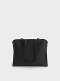 CHARLES & KEITH Women Allyn Elongated-Handle Tote Bag_Noir