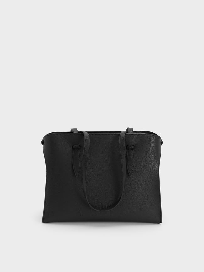 CHARLES & KEITH Women Allyn Elongated-Handle Tote Bag_Noir