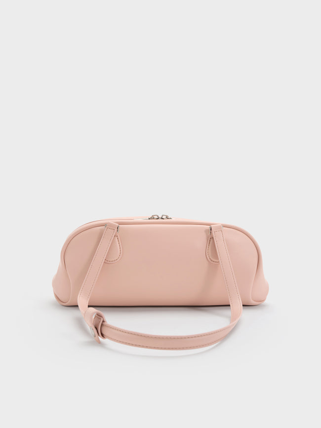 CHARLES & KEITH Women Nelly Elongated Shoulder Bag_Light Pink