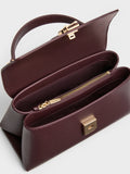 CHARLES & KEITH Women Adalyn Metallic-Buckle Chain-Strap Top Handle Bag_Wineberry Red