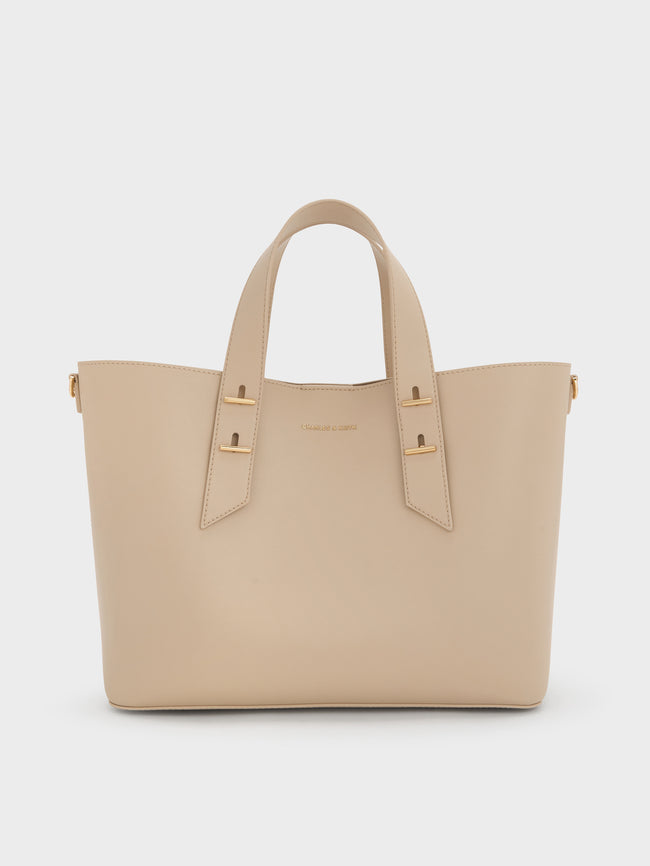 CHARLES & KEITH Women Shania Tote Bag_Dusted Oat