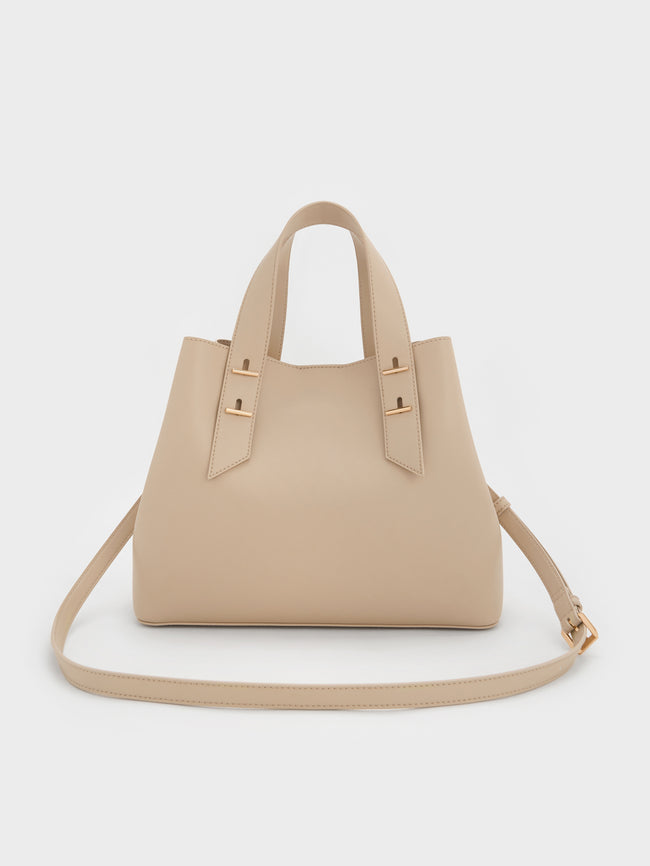 CHARLES & KEITH Women Shania Tote Bag_Dusted Oat