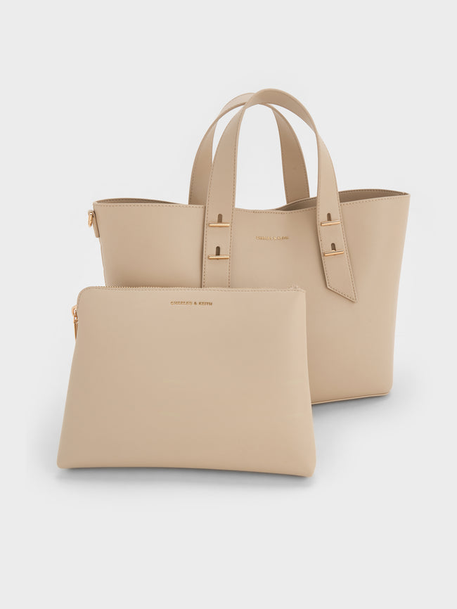 CHARLES & KEITH Women Shania Tote Bag_Dusted Oat