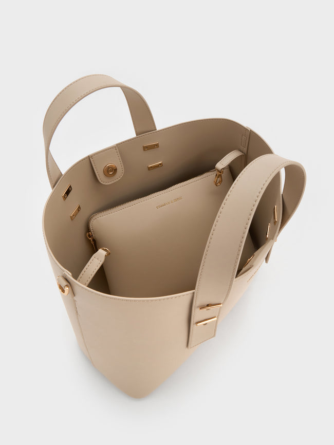CHARLES & KEITH Women Shania Tote Bag_Dusted Oat