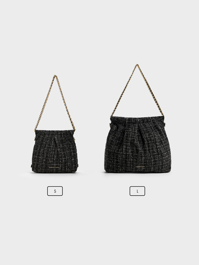 CHARLES & KEITH Women Duo Chain-Handle Two-Way Backpack_Black