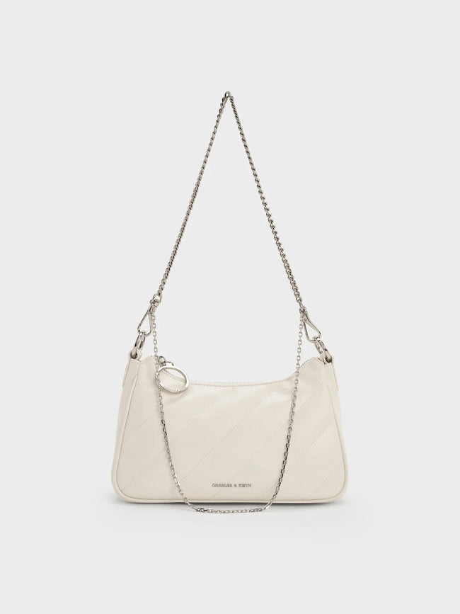 Philomena Crinkle-Effect Chain-Strap Crossbody Bag_Cream