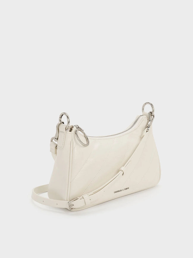 Philomena Crinkle-Effect Chain-Strap Crossbody Bag_Cream