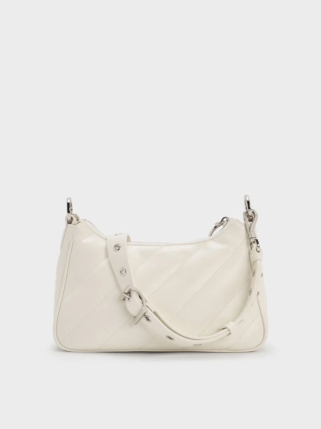 Philomena Crinkle-Effect Chain-Strap Crossbody Bag_Cream