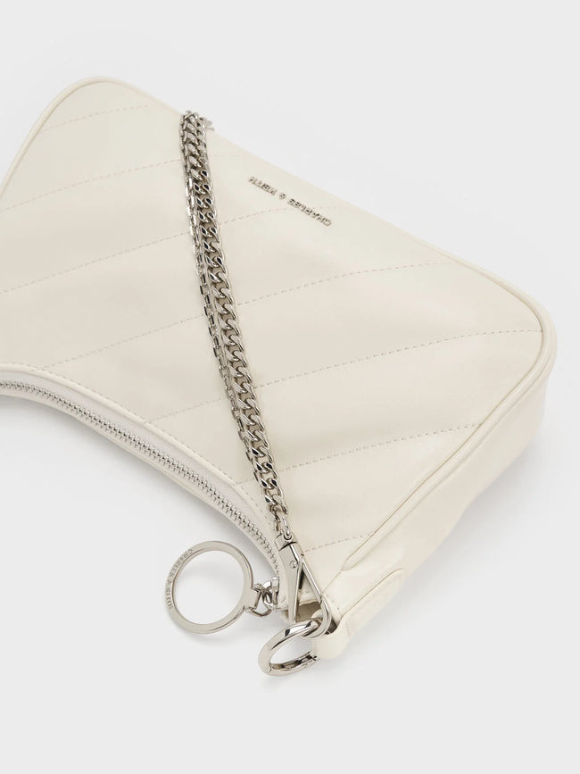 Philomena Crinkle-Effect Chain-Strap Crossbody Bag_Cream