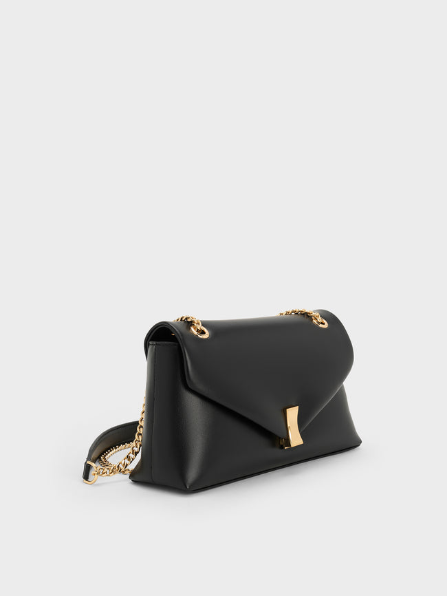 CHARLES & KEITH Women Lilibet Chain-Strap Bag_Black
