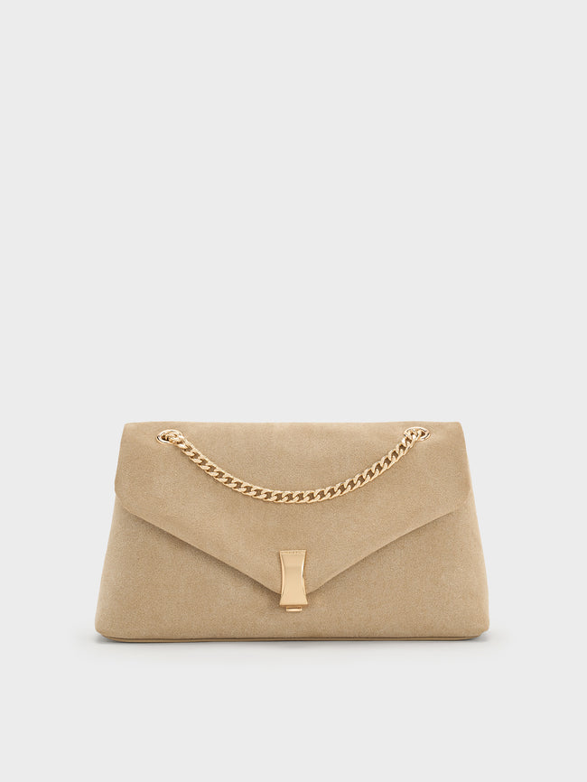 CHARLES & KEITH Women Lilibet Chain-Strap Bag_Nutmeg Beige
