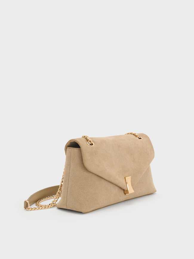CHARLES & KEITH Women Lilibet Chain-Strap Bag_Nutmeg Beige