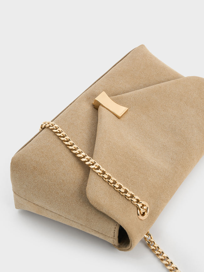 CHARLES & KEITH Women Lilibet Chain-Strap Bag_Nutmeg Beige
