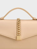 CHARLES & KEITH Women Taisia Satin Chain-Strap Envelope Bag_Champagne