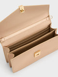 CHARLES & KEITH Women Taisia Satin Chain-Strap Envelope Bag_Champagne