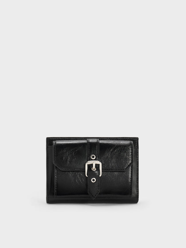 CHARLES & KEITH Women Blaise Grommet-Belt Wallet_Noir