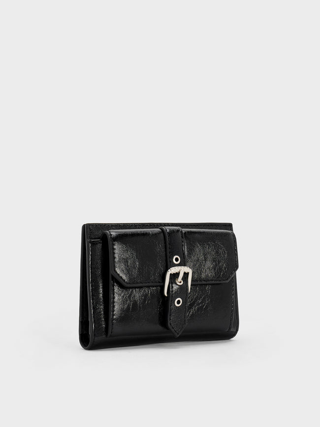 CHARLES & KEITH Women Blaise Grommet-Belt Wallet_Noir