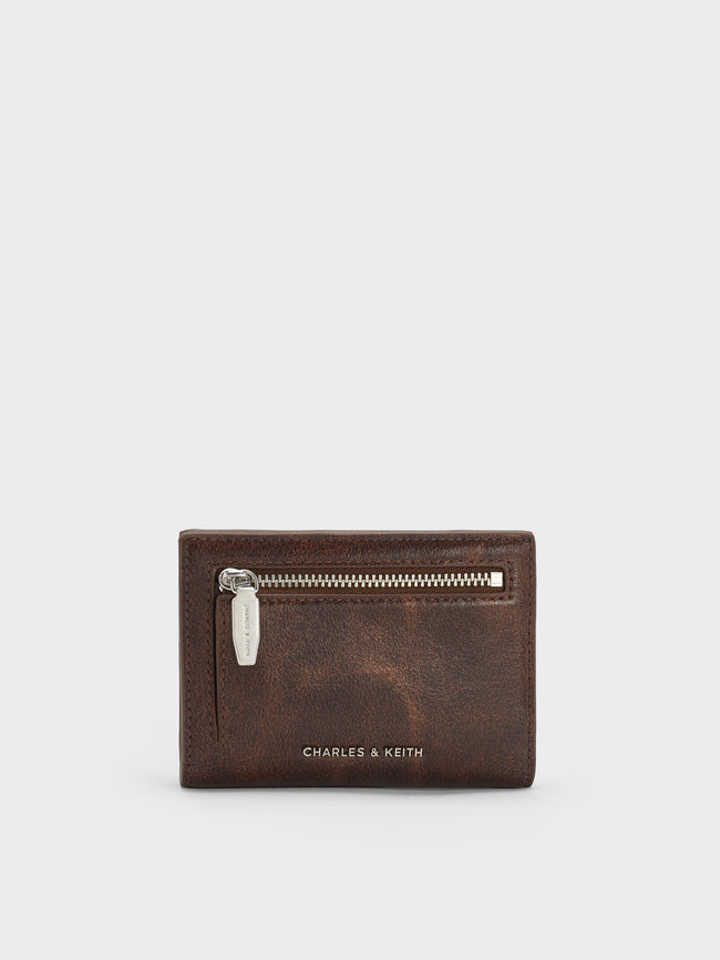 CHARLES & KEITH Women Blaise Grommet-Belt Wallet_Distressed Coffee