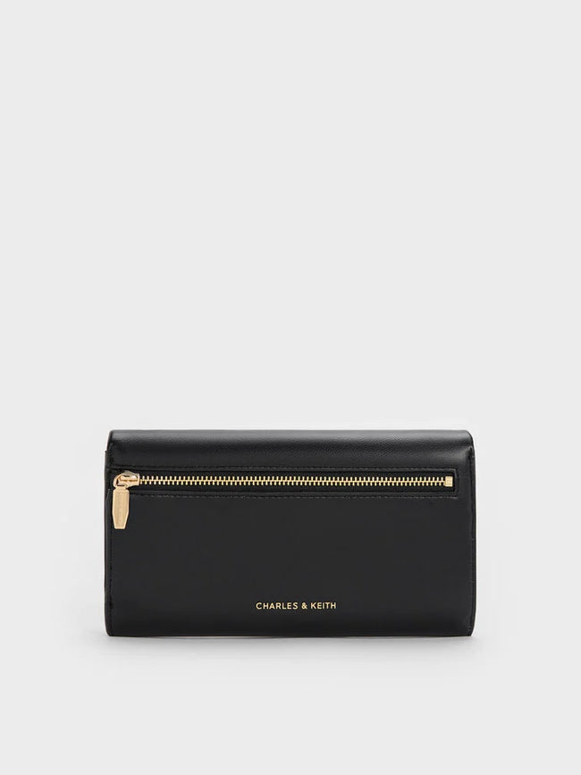 CHARLES & KEITH Women Lilibet Chain-Strap Long Wallet_Black