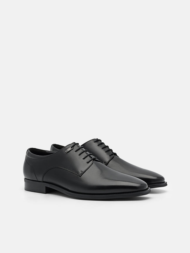 PEDRO Leather Derby Shoes- Black