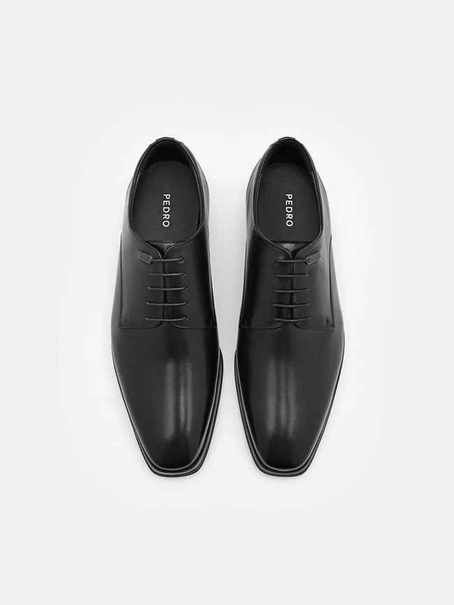 PEDRO Leather Derby Shoes- Black