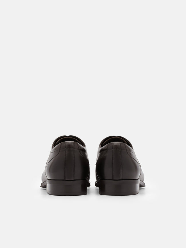 PEDRO Leather Derby Shoes- Dark Brown