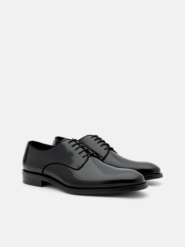 PEDRO Patent Leather Derby Shoes - Black