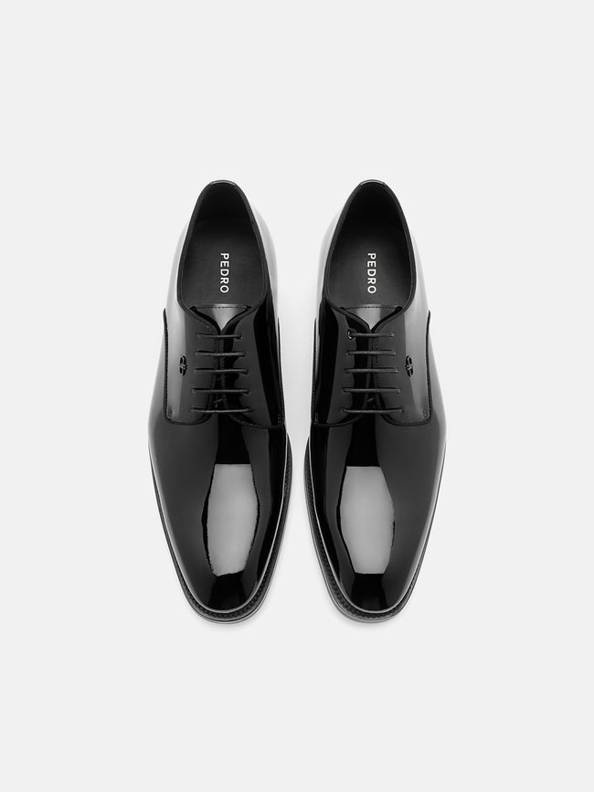 PEDRO Patent Leather Derby Shoes - Black