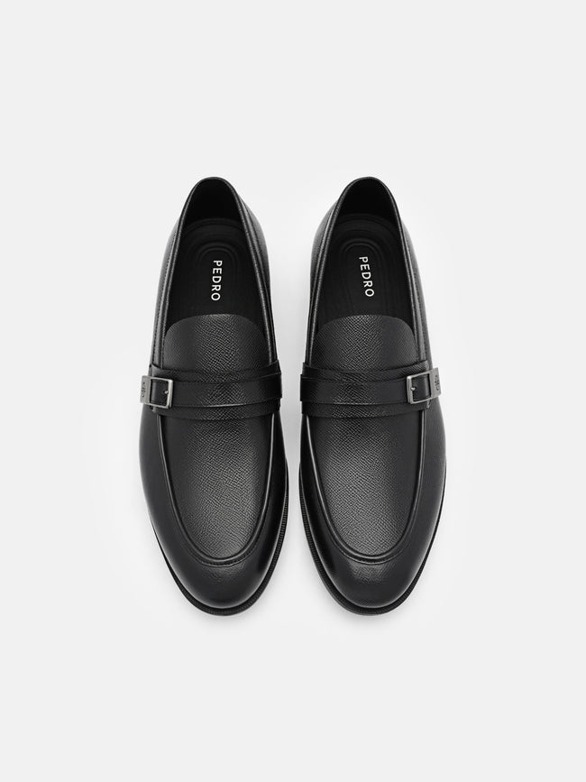 PEDRO Altitude Embossed Leather Loafers - Black