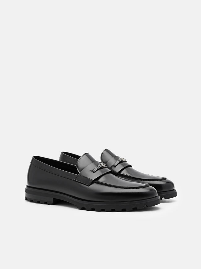 PEDRO Leather Loafers - Black